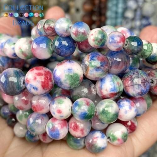 Natural Stone Multicolor Persian Jades Loose Round Beads For Jewelry Making 6/8/10 MM DIY Bracelets Accessories Wholesale 15"