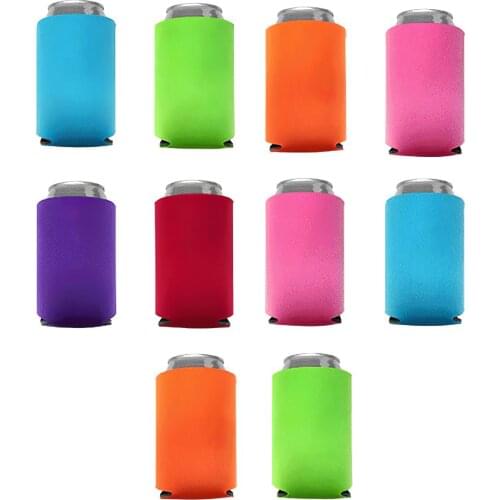 250ml Beer Can Cooler Sleeve Cover 10pcs Soda Can Soft Elastic Shock Resistant Neoprene Sleeves Suits Drink Can Thermal Bag