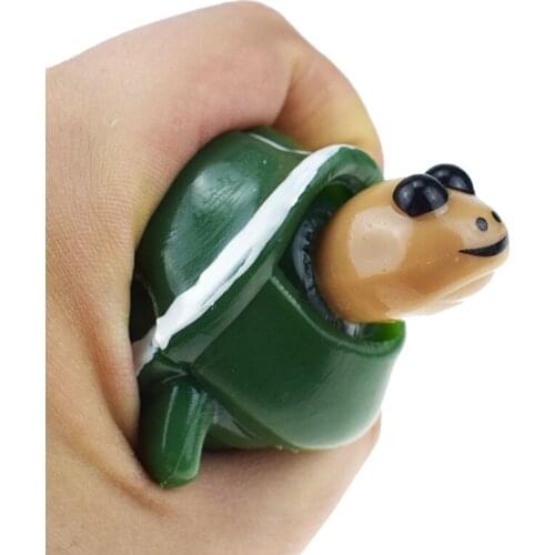 Funny Tortoise Squishy Toy Anti-stress Squishy Kawaii Keychain Kids Toys Press Squeeze Retractable Turtle Head Jokes Bag Pendant