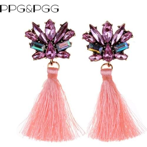 PPG&PGG 2019 Charm Style Bohemian Tassel Dangle Earring Drop Women Fringed Bijoux Cheap Hot Tassle Statement Earrings
