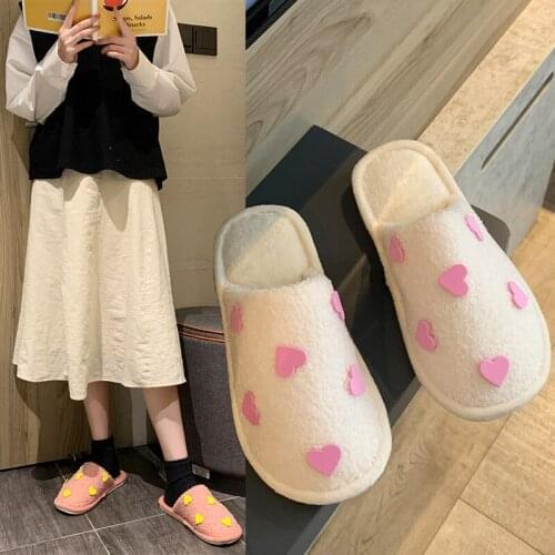 Winter Plush Cotton Slippers Female New Style Rubber Flat-heeled Baotou Brown Plush Slippers