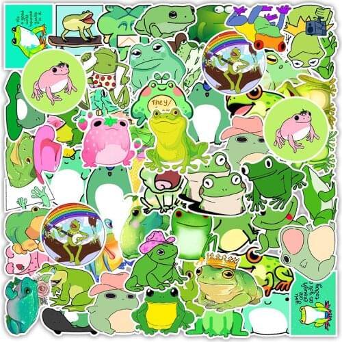 10/50PCS Anime Cartoon Color Frog Girl Kawaii Funny Toy Sticker Balance Car Decoration Cute Boy Child Animal Laptop Gift Cup