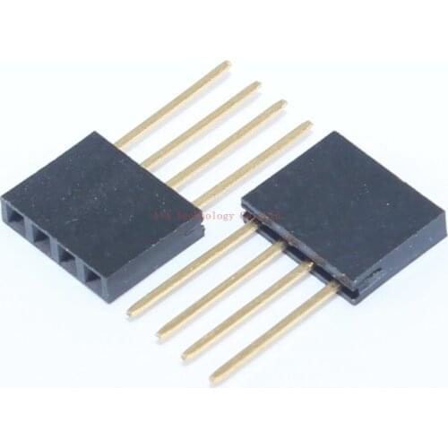 10pcs Special Female Header Connector PC104 Long Female Header Connector 2.54 Spacing 1*4/4P Pin 11MM For arduino