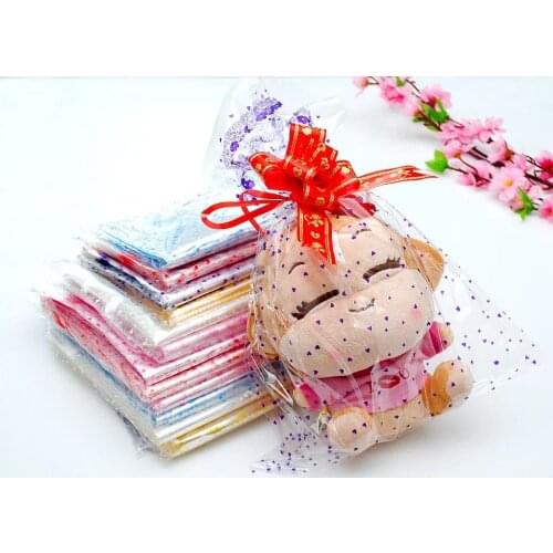 100pcs/lot Transparent Packaging Bag Gift Candy/Cookie/Jewelry Plastic Packing Bag Pink Fresh Mini Package Bag 4 size