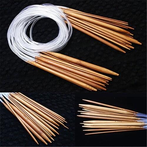 18Sizes 40/60/80/100/120cm Bamboo Circular Crochet Knitting Needle Set Tube Circular Bamboo Knitting Needle Set Drop Shipping