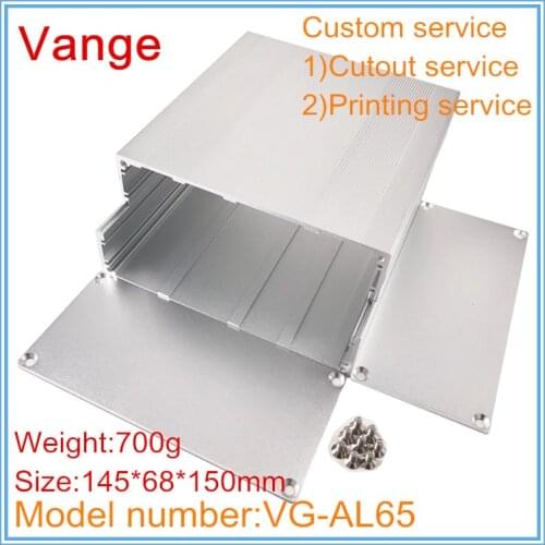 1pcs/lot amplifier electric project boxes 145*68*150mm 6063-T5 aluminum split profile housing cases for power supply device
