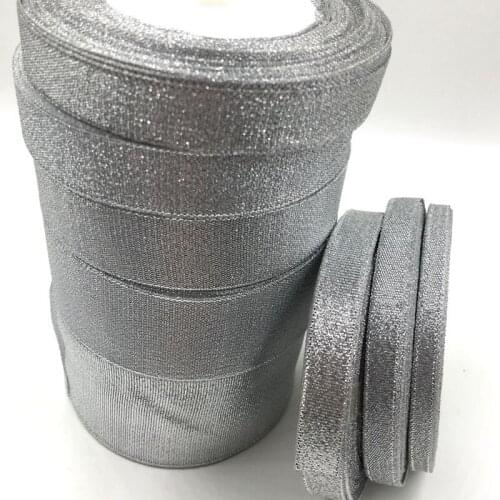 2'' Silver Color Metallic Glitter ribbon craft/wedding 25Y