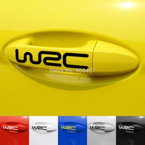 4 x Universal Car Styling Fashion Creative Auto Decorative Decals WRC Car Body Reflective Vinyl Stickers Car Handle Decals