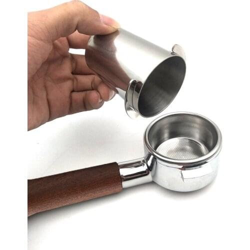 51/54/58mm Stainless Steel Dosing Cup Coffee Sniffing Mug Powder Feeder Fit Espresso Machine forPortafilter Coffee Tamper Powder