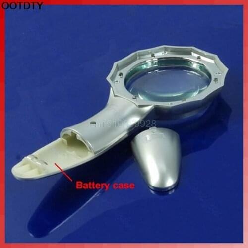 6X 65MM Handheld Magnifying Glass Reading Map Magnifier With 6 LED Light