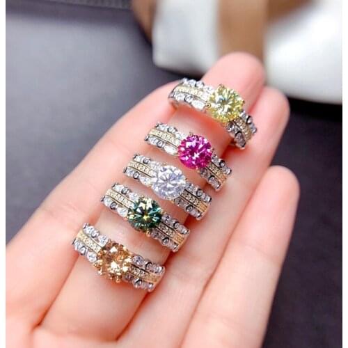 925 Silver Emerald Morganite Citrine Ruby White Zircon Inlaid Ring Wedding Engagement Jewelry Women Wholesale