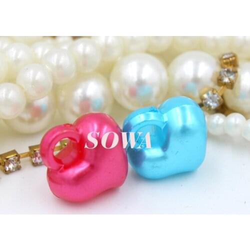 Free Shipping 10pcs 15*15mm colorful cute heart/love Pendant imitation pearl Beads for DIY Loom Rubber Bands Charm Bracelets