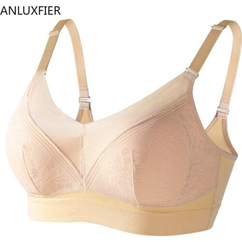 Plus size lingerie Lace Bras For Women Perspective Sexy Underwear Bra Embroidery Floral Bralette Unlined Brassiere R001