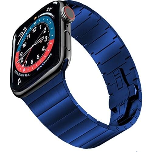 Metal Bands For Apple Watch 44mm 40mm Se 6 5 4 3 Band Stainless Steel Link Bracelet For Applewatch Iwatch 42mm 38mm Strap Correa