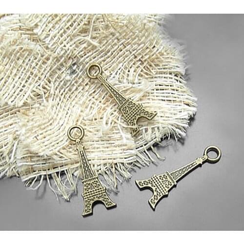C203)50 pieces 32x12mm Antique Bronze Zinc Alloy Eiffel Tower Charms Pendants Diy Jewelry Findings Accessories Wholesale