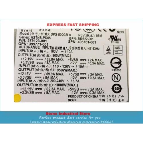 DPS-800GB A 403781-001 379123-001 For DL380G5 ML350G5 Supply Server Power Tested