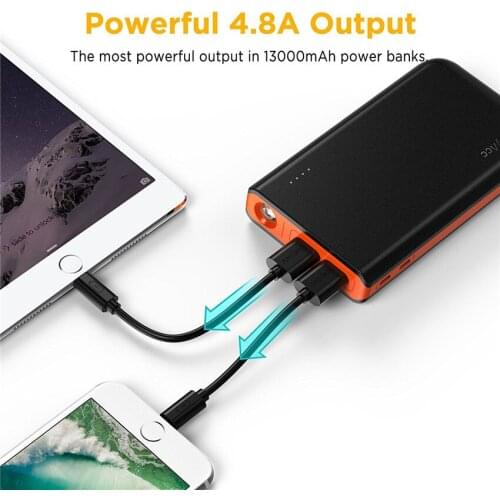 EasyAcc 13000mAh Power Bank External Battery Charger Portable Poverbank with Flashlight Powerbank Quick Charging for Xiaomi