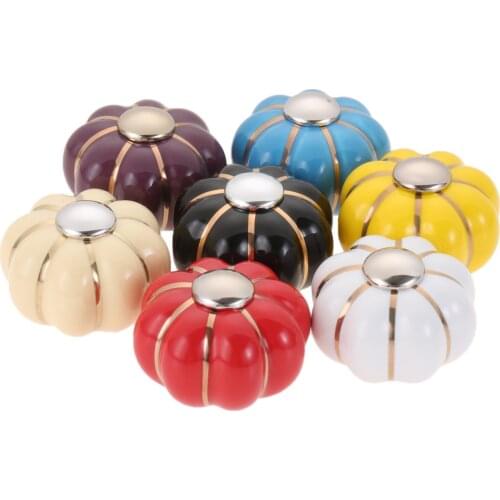 Ceramic Knob singgle hole handle for cabinet cupboard drawer wardrobe colorful handle Colorfast and rustless elegant design