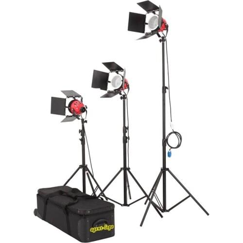 Kit 3* PRO 800w Red Head Continuous Light with cooling frame +6* Bulb+3* Stand+1*Flycase soft flood lighting