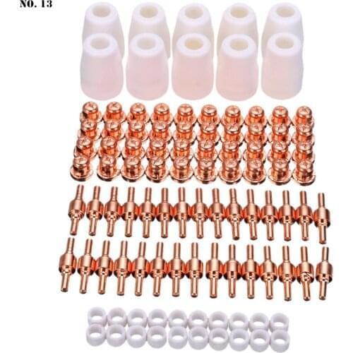 100Pcs PT-31 Nozzle Electrode Kit Protective Cover Plasma Cutter Welding Electrode Nozzle Shunt Kit Welding Tool Accessories