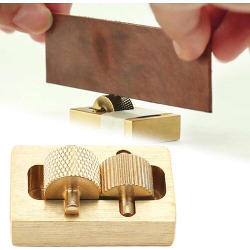 Leather Craft Brass Oil Painting Box 2 Rollers DIY Mini Leather Edge Paint Tool