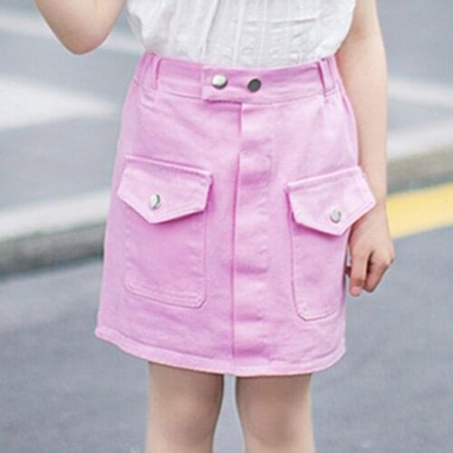 Summer Skirt for Teen Girls Denim Skirt Girls New Solid Teenage Shorts Casual Trouser for Kids Outfit Clothes Girls Cute Skirts