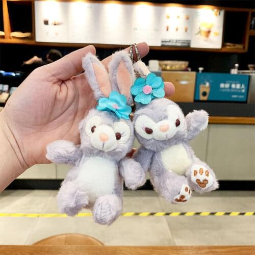 Hot Cute Girl Heart Ins Simple Duffy Bear Shirley Rose Star Dailu Stella Plush Keychain For Woman Bag Car Pendant Keyring