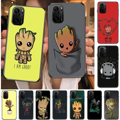 Marvel cute cartoon groot Phone Case For xiaomi redmi POCO F1 F2 F3 X3 Pro M3 9C 10T Lite NFC Black Cover Silicone Back Prett mi