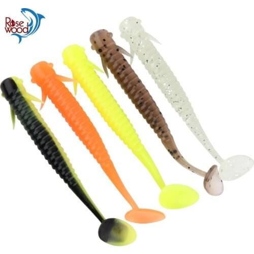 RoseWood 10x T Tail Soft Lure Fishing Baits Lifelike Worm Crankbait Bass Bait Shad Carp Wobblers Swimbait Artificial Pesca peche