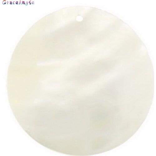 GraceAngie 20pcs/bag Natural Shell Milk White Round With Holes DIY Jewelry Accessories For Wedding Party Gift