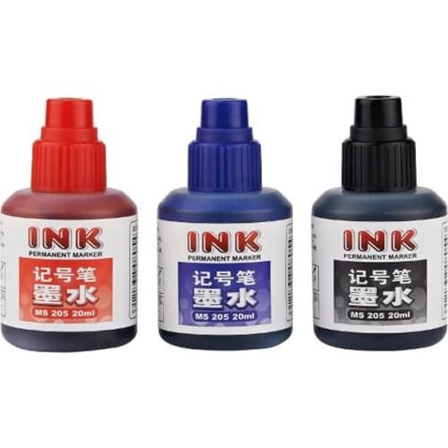 20ml Permanent Marker Ink Black Blue Red Bottle Ink for Refillable Marker Pens Ink Supplies School Office Stationery