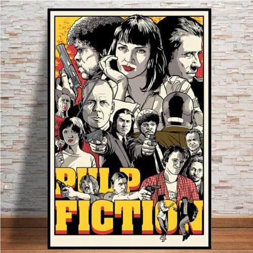 Poster And Prints Hot Kill Bill Pulp Fiction Movie Film Vintage Painting Art Wall Pictures For Living Room Home Collection Decor
