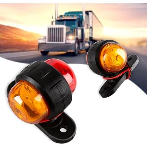 HOT SALE 2Pcs/Lot Red Amber Corner Side Marker LED Light Outline Lamp Truck Trailer Van Bus 12V Wholesale