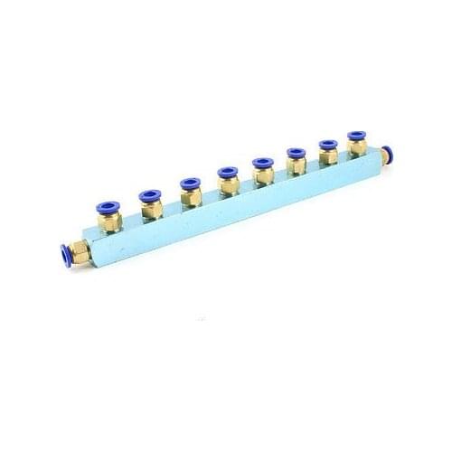 Pneumatic Air Hose Piping 5/16" 8 Position 12 Way Quick Fitting Coupler