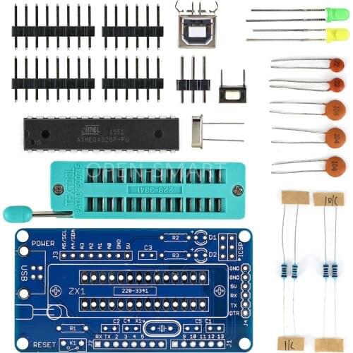 OPEN-SMART ATmega328P Programmer Development-Board DIY Soldering Parts with Tutorial Compatible for Arduino