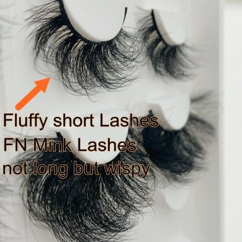 Rainsin FN 1 Pair 18mm Natural Lashes Makeup Reusable Mink Eyelashes Fluffy Thick Cross Cruelty freeThin Band Mink Depth Volume