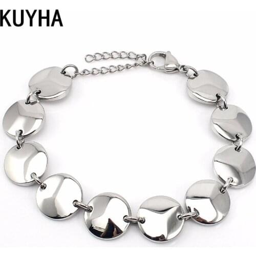 Silver Color Bracelet For Women/Men Trendy Round Jewelry European Style Charm Bracelets& Bangles For Girl/Boy Present Link Chain