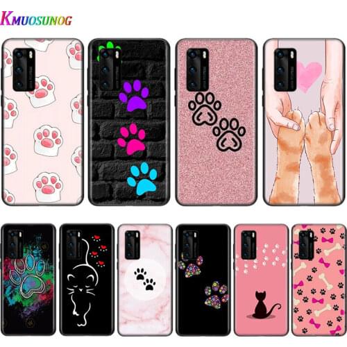 Silicone Cover Cat dog paw footprints for Huawei P Smart Z S Plus 2020 2019 Nova 5T 5i 5 4e 4 3i 3e 3 2i Phone Case
