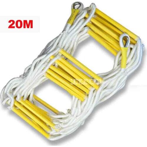 20M Rescue Rope Ladder 4-5th Floor Escape Ladder Emergency Work Safety Response Fire Rescue Rock Climbing Anti-skid Soft Ladder