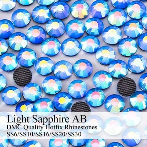 Polaris SS6-SS30 Machine Cut Light Sapphire AB Strass DMC Hotfix Rhinestones For Garment Accessories