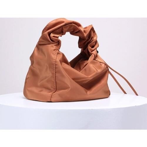 Classic Chic Totes Bag Handbag Black Casual Women Bags Ruffled Handbags Black Brown Beige Sping Light Nylon Bags
