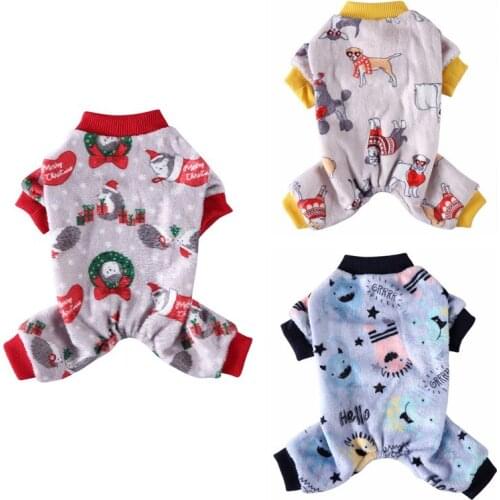 Winter Dog Warm Clothes Pet Christmas Outfits Cartoon Outfits Puppy Sweater Chihuahua Dog Outfits Pet Four-legged Clothes