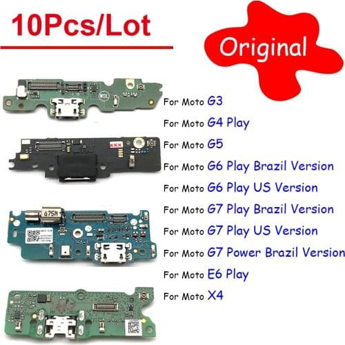 10pcs/lot , For Motorola Moto G3 G4 G5 G6 Play G7 Power X4 USB Charger Charging Dock Port Connector Flex Cable