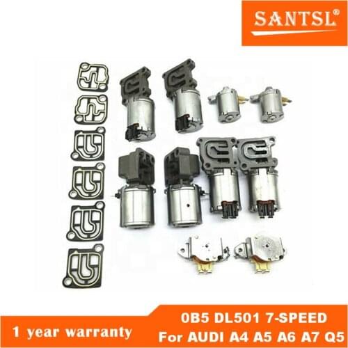 10pcs Refurbished Tested OEM 0B5 DL501 7-SPEED Transmission Solenoid Kit A4 A5 A6 A7 Q5 for Audi Gearbox Solenoid Valve