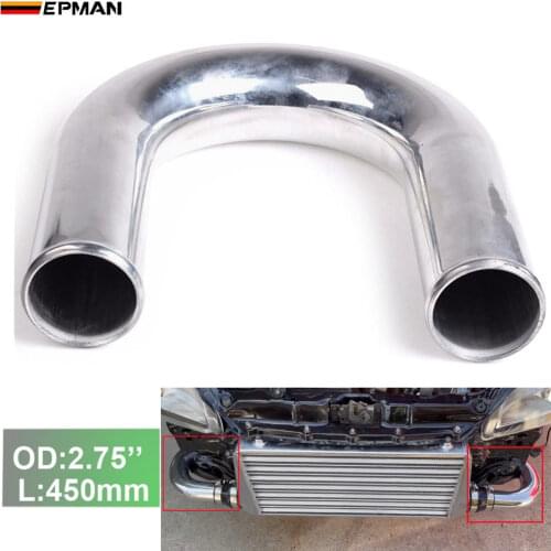 2pcs/unit Aluminum Turbo Intercooler Pipes 70mm 2.75" 180 Degree L:450 mm Car Styling EP-UP180-450-70