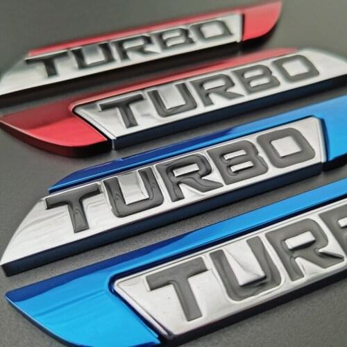 2 Pcs 3D Metal TURBO Car Side Fender Rear Trunk Emblem Badge Sticker Decals,Car decoration stickers Car Styling