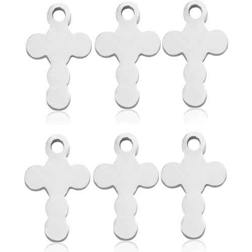 20pcs/lot Stainless Steel Bracelet Pendants Cross Charms DIY necklace Jewelry Making Accessories