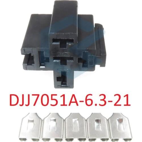 200 sets 5 Pin Relay Sockets Electrical Automotive Relay Wire Connector With Terminals plug DJJ7051A-6.3-21