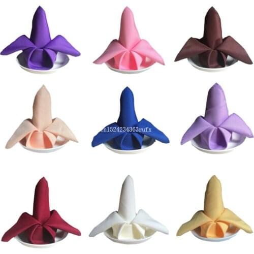 300pcs Table Napkins Burgundy Plain Polyester Linen Napkins Dinner Cloth Wedding Decoration Napkins For Hotel Banquet 45 x 45cm