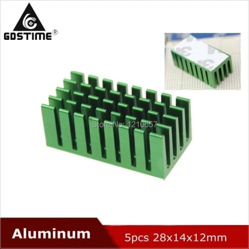 5Pieces Gdstime 28mm 28x14x12mm Cooler Radiator Aluminum Heatsink Heat sink for Electronic Chip